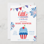 Invitation Little Firecracker 4 juillet Baby shower (Devant)