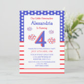 Invitation Little Firecracker 4e anniversaire (Debout devant)