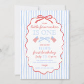 Invitation Little Firecracker 4th of July 1st Birthday (Devant)