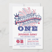 Invitation Little Firecracker est un quatrième anniversaire d (Devant)