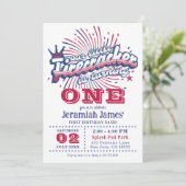 Invitation Little Firecracker est un quatrième anniversaire d (Debout devant)