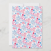 Invitation Little Firecracker Rouge Blanc Bleu Anniversaire (Dos)