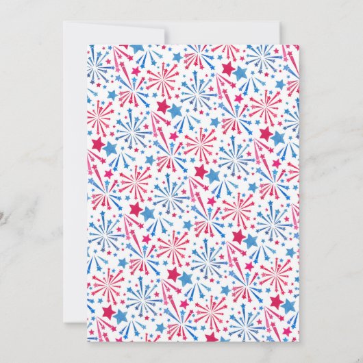 Invitation Little Firecracker Rouge Blanc Bleu Anniversaire (Dos)