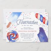 Invitation Little Firecracker | Summer Baby Shower (Devant)
