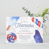 Invitation Little Firecracker | Summer Baby Shower (Debout devant)
