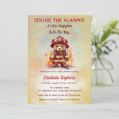 Invitation Little Firefighter Teddy Bear Baby Shower (Debout devant)
