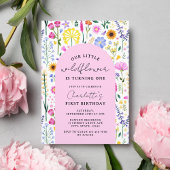 Invitation Little Fleur sauvage Printemps 1er anniversaire Ga