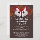 Invitation Little Fox Fall Red Brown Aquarelle Anniversaire (Devant)