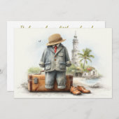 Invitation Little Globetrotter - 1er anniversaire Aventure (Devant / Derrière)