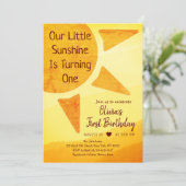 Invitation Little Gold Sunshine Modern Boho Anniversaire (Debout devant)