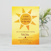 Invitation Little Gold Sunshine Modern Boho Baby shower Invi (Debout devant)