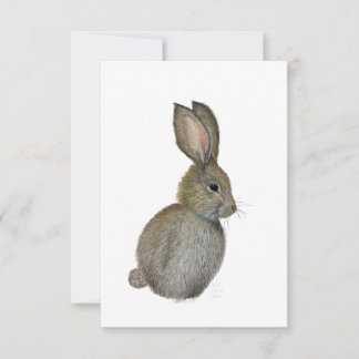 Invitation Little Grey Bunny Notecard - Original Artwork