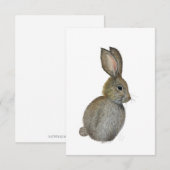 Invitation Little Grey Bunny Notecard - Original Artwork (Devant / Derrière)