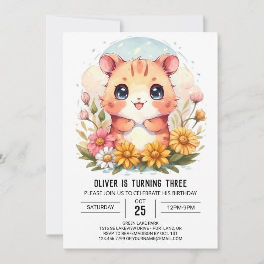 Invitation Little Hamster Magie Anniversaire (Devant)