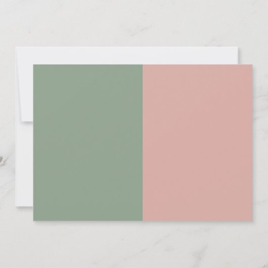 Invitation Little He, Little She Heart Dusty Rose, Sage Green (Dos)