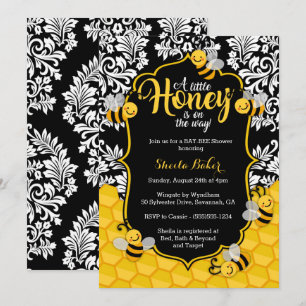 Invitation Little Honey - Abeille Thème Baby shower Invitatio