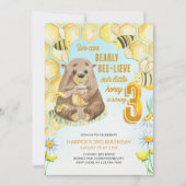 Invitation Little Honey Bearly Bee lieve 3e Anniversaire Bee (Devant)
