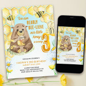 Invitation Little Honey Bearly Bee lieve 3e Anniversaire Bee