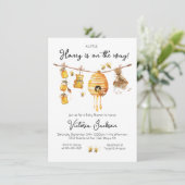 Invitation Little Honey Bee Baby shower (Debout devant)