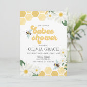 Invitation Little Honey Bee Baby shower bourdon (Debout devant)