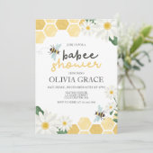 Invitation Little Honey Bee Baby shower bourdon (Debout devant)