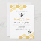Invitation Little Honey Bee Baby shower bourdon (Devant)