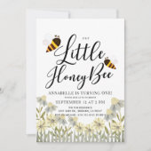Invitation Little Honey Bee Daisy 1er anniversaire (Devant)