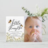 Invitation Little Honey Bee Daisy 1er Birthday Photo (Debout devant)