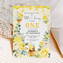 Little Honey Bee Jaune Floral 1er anniversaire