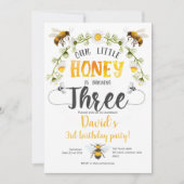 Invitation Little Honey, Bumble bee, Bee, Boy, 3e anniversair (Devant)