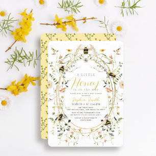 Invitation Little Honey Fleur sauvage Bee Baby shower