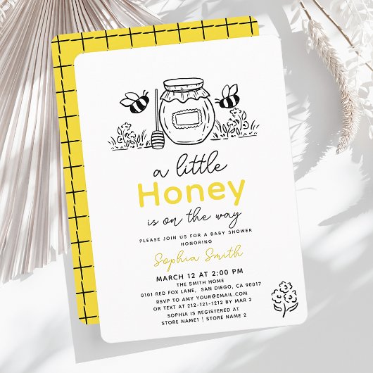 Invitation Little Honey Hand-drawn Bee Baby Shower