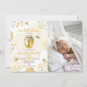 Invitation Little Honey Photo 1st Birthday Invite (Devant)