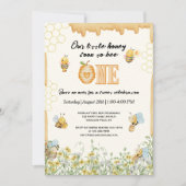 Invitation Little Honey To Bee Un Fleur sauvage 1er anniversa (Devant)