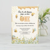 Invitation Little Honey To Bee Un Fleur sauvage 1er anniversa (Debout devant)