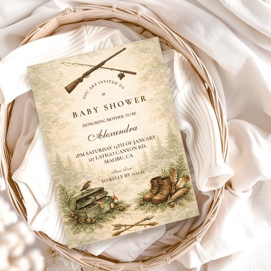 Invitation Little Hunter Woodland Adventure Baby Shower
