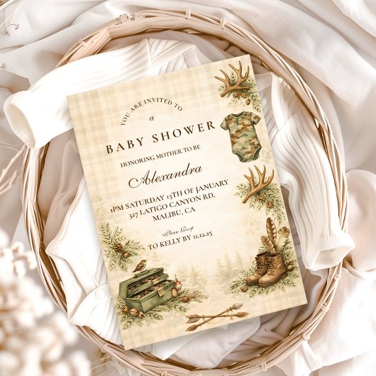 Invitation Little Hunter Woodland Keepsake Baby Shower