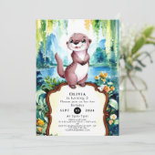 Invitation Little Joyful Otter Anniversaire (Debout devant)