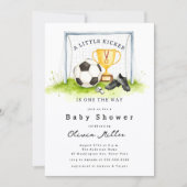 Invitation Little Kicker Soccer Baby Shower Invite (Devant)