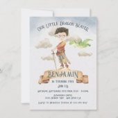 Invitation Little Knight Dragon Slayer Fairytale Anniversaire (Devant)