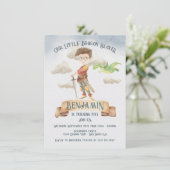Invitation Little Knight Dragon Slayer Fairytale Anniversaire (Debout devant)