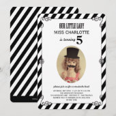Invitation Little Lady Mustache Bash Anniversaire Photo Invit (Devant / Derrière)