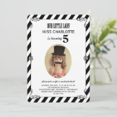 Invitation Little Lady Mustache Bash Anniversaire Photo Invit (Debout devant)