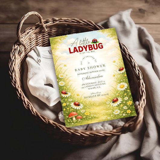 Invitation Little Ladybug Meadow Celebration Baby Shower