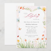 Invitation Little Ladybug Wildflower Baby Shower (Devant / Derrière)