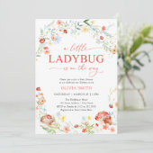 Invitation Little Ladybug Wildflower Girl Baby Shower (Debout devant)