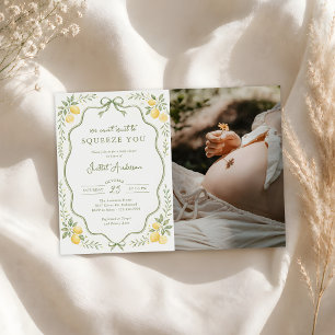 Invitation Little Lemon a hâte de vous presser Baby Shower