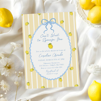 Invitation Little Lemon a hâte de vous presser Baby Shower