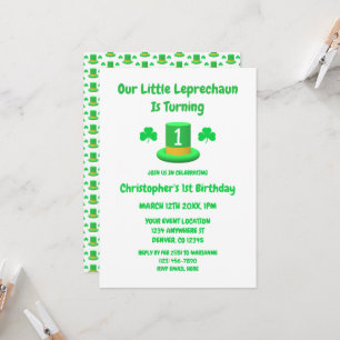 Invitation Little Leprechaun 1er anniversaire