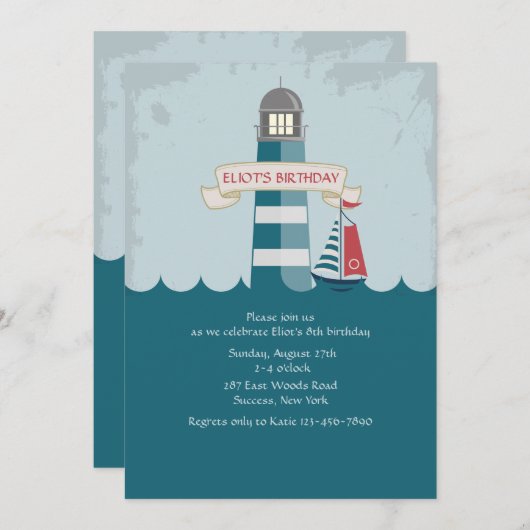 Invitation Little Lighthouse (Devant / Derrière)